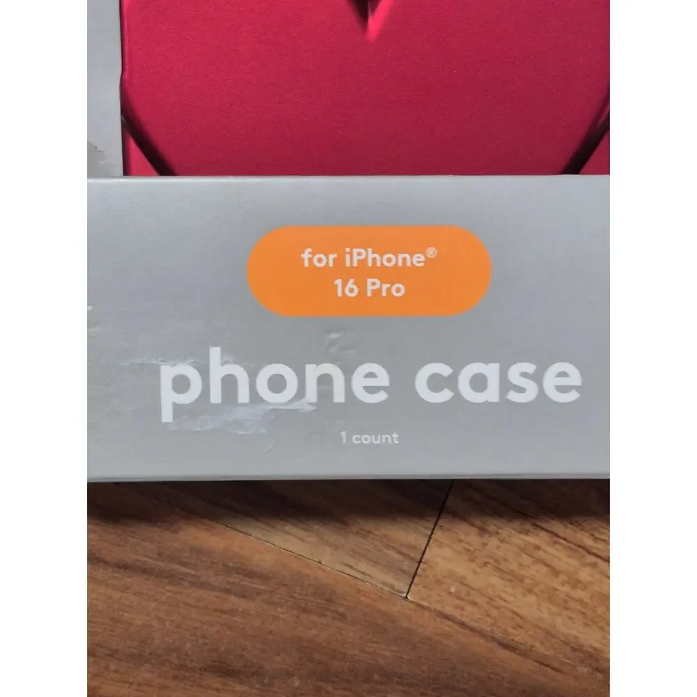 Heyday iPhone 16 Pro Phone Case Heart Design Metallic Red Softshell TPU s3